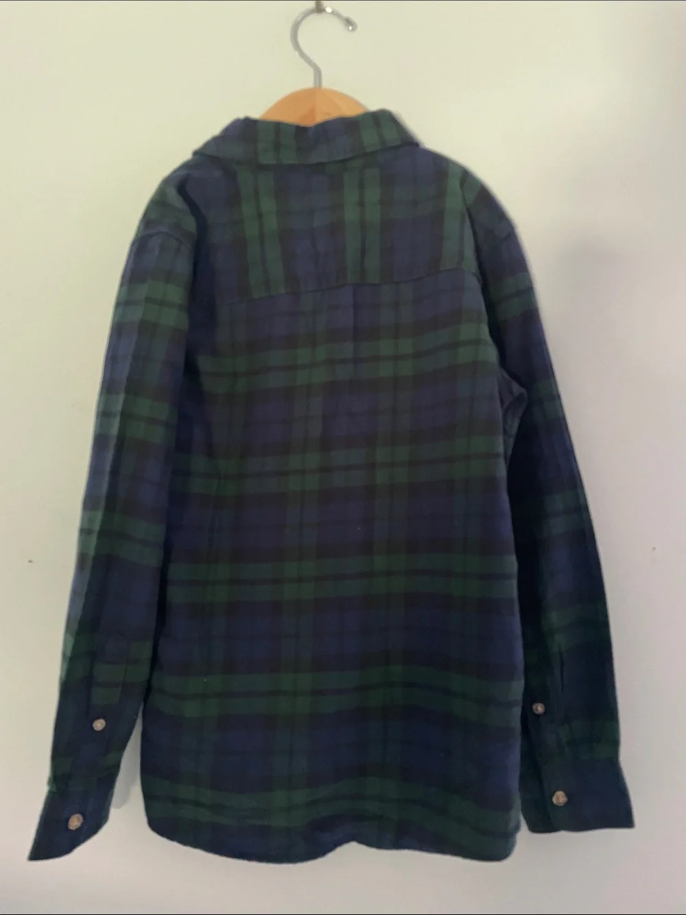 Carter's Green and Navy Plaid Button-Down Shirt size:8